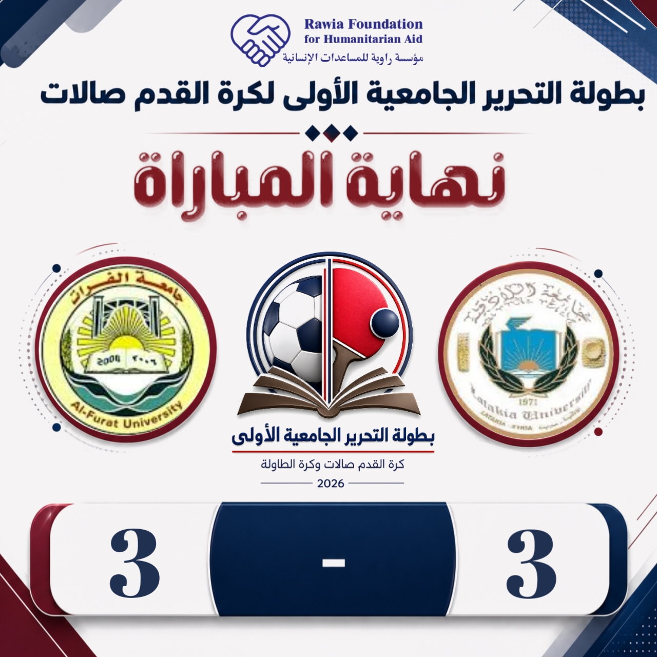 نتائج اليوم الأول من بطولة التحرير الجامعية الأولى لكرة القدم صالات