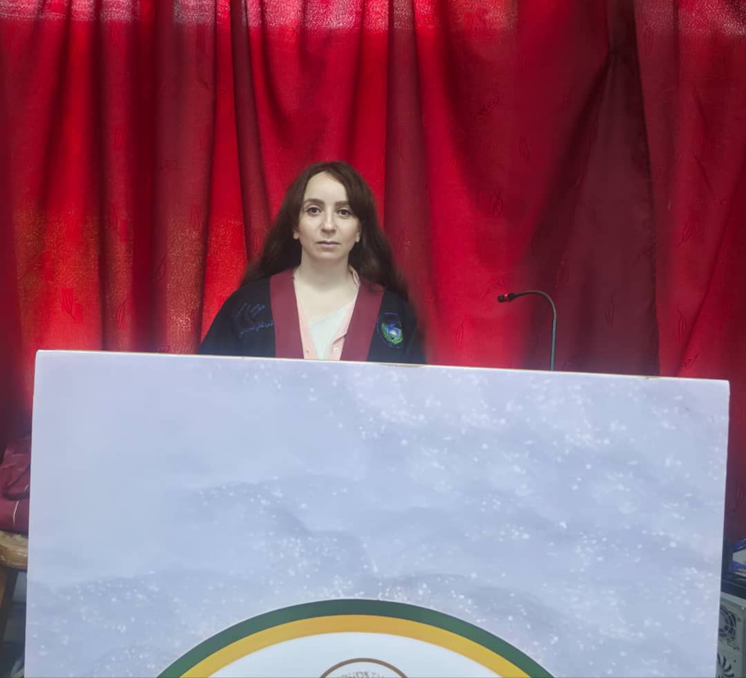 Excerpts from the public discussion of the master's thesis in the Department of Marine Geology, presented by student Shatha Husaino in the conference hall at the Faculty of Agricultural Engineering.