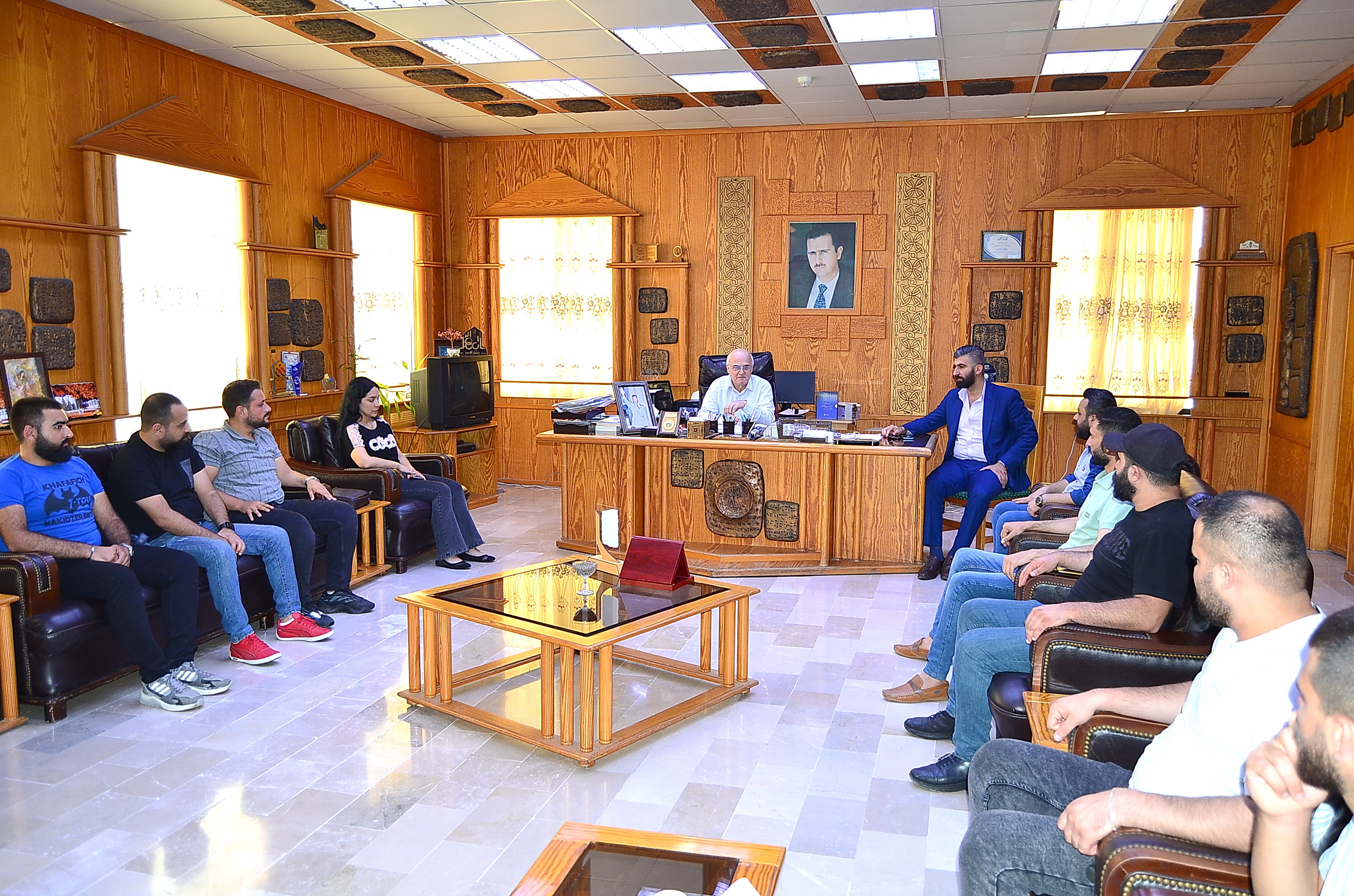 رئيس الجامعة يستقبل رئيس و اعضاء قيادة فرع جامعة تشرين للاتحاد الوطني لطلبة سورية