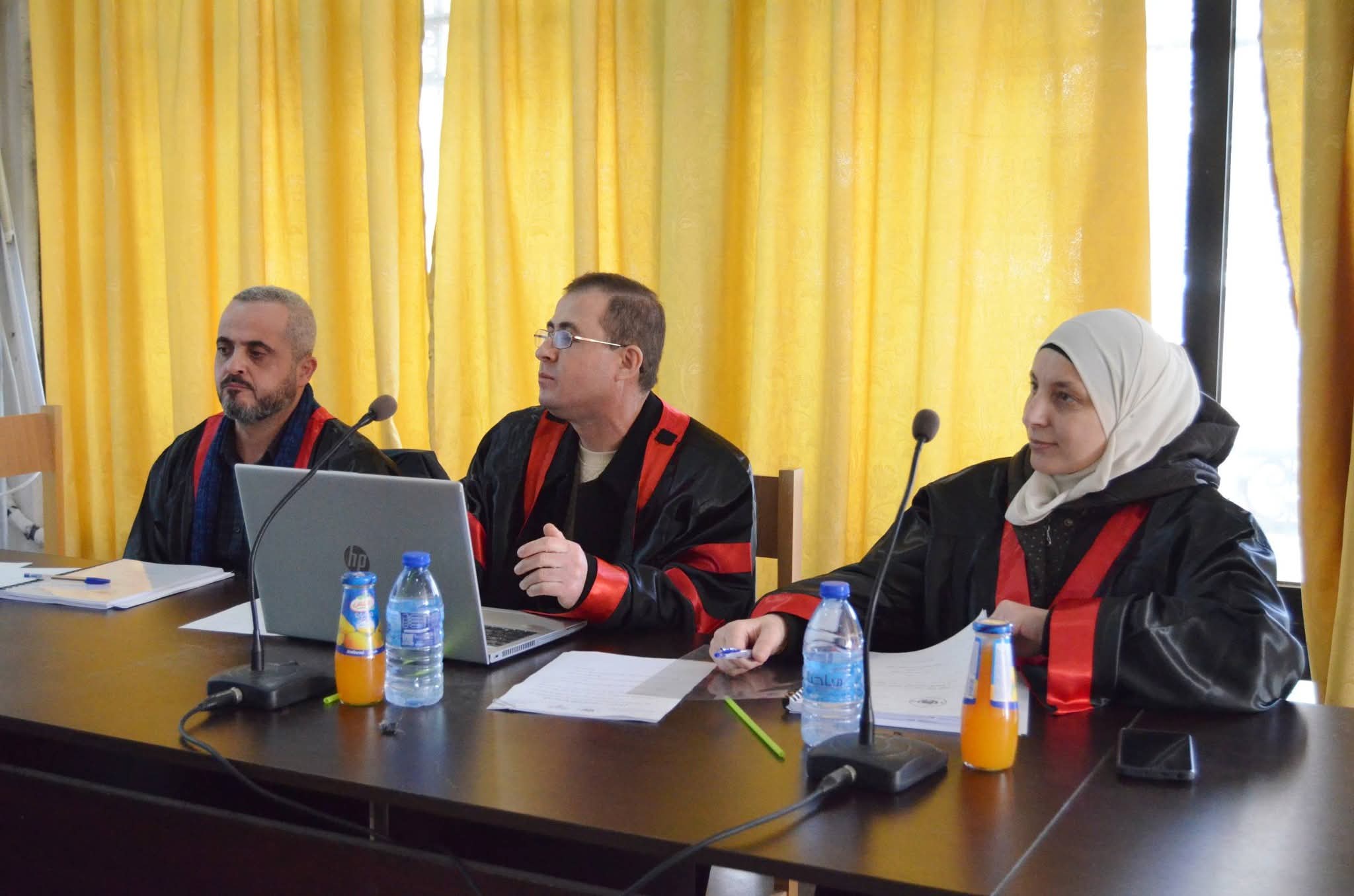 مناقشة رسالة ماجستير في كلية الهندسة المعلوماتية لطالبة الدراسات العليا ايمان نعامة