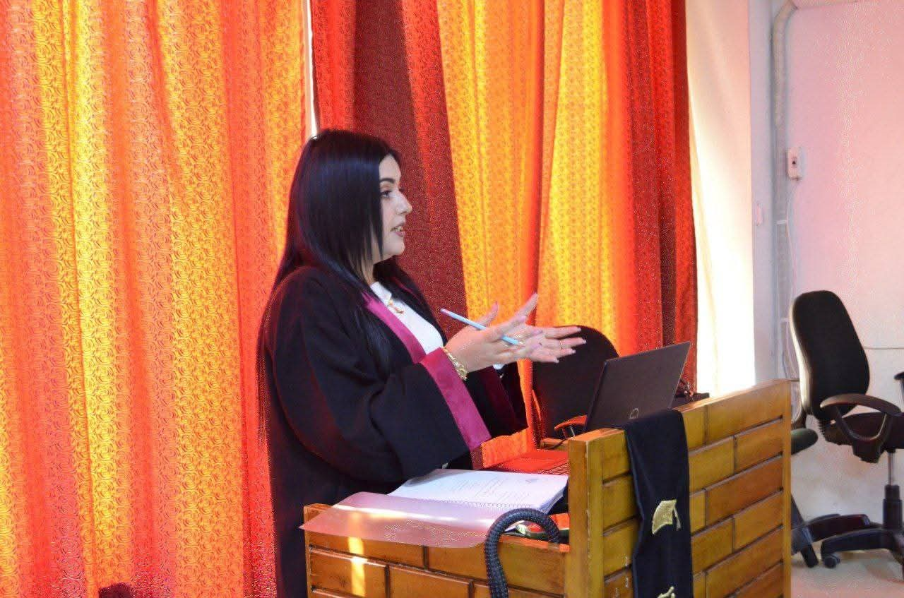 المناقشة العلنية لرسالة الماجستير للمعيدة فيحاء رياض الحايك قي قسم العلوم المالية والمصرفية