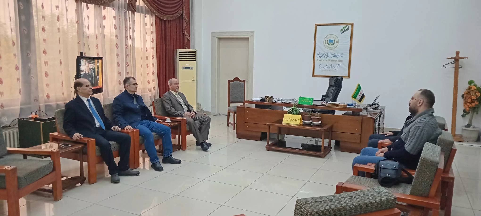 لقاء عميد كلية الاقتصاد ونوابه مع مدير فرع المؤسسة العامة للتأمين في كلية الاقتصاد - جامعة اللاذقية