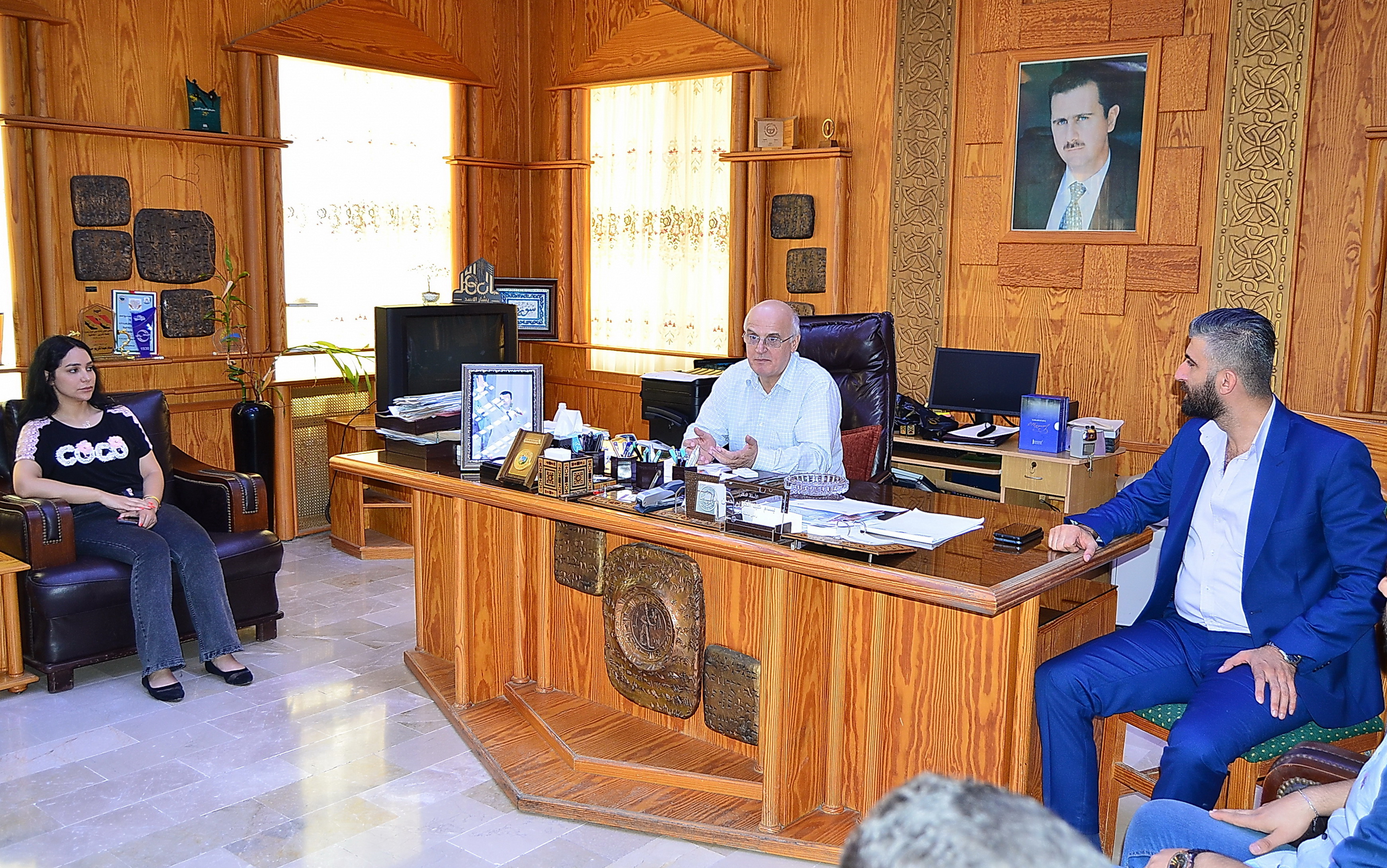 رئيس الجامعة يستقبل رئيس و اعضاء قيادة فرع جامعة تشرين للاتحاد الوطني لطلبة سورية