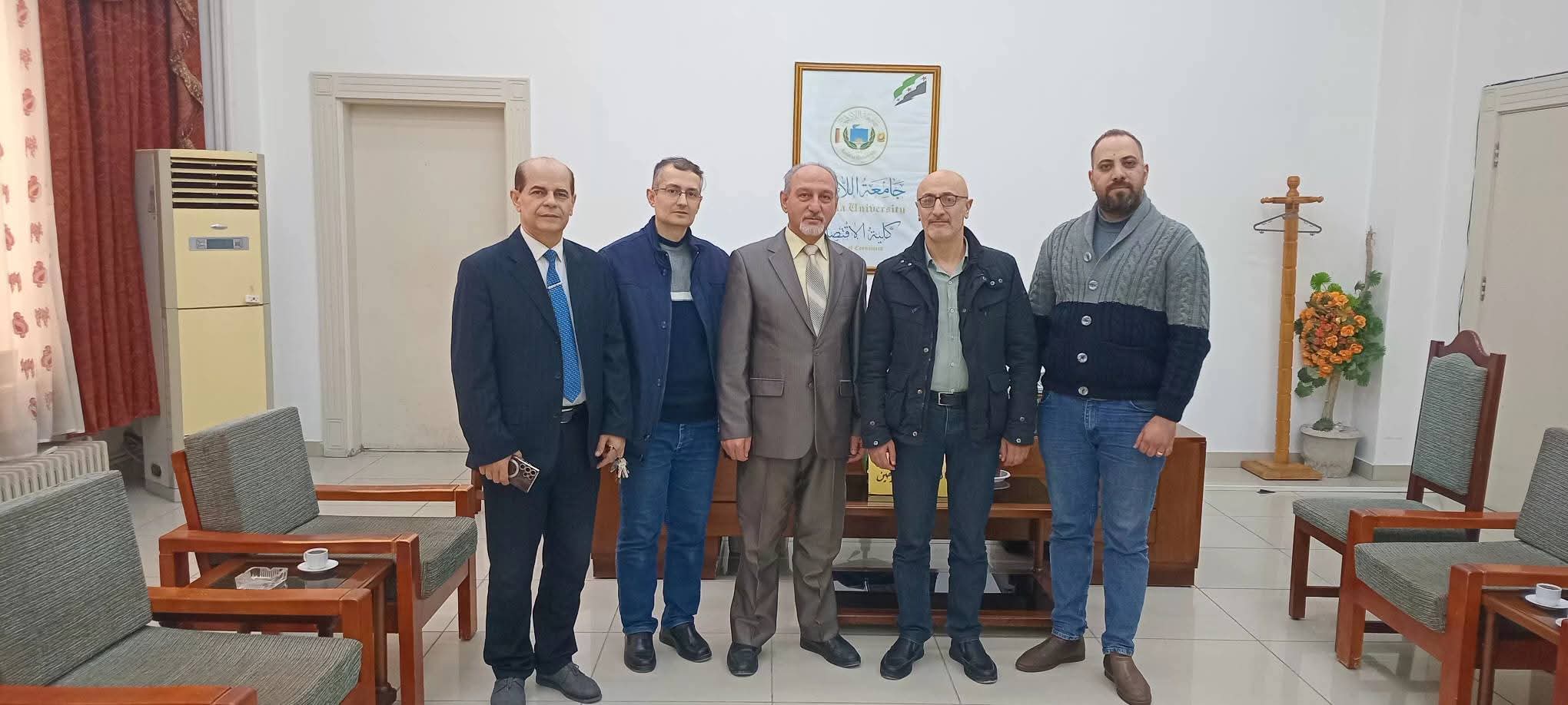 لقاء عميد كلية الاقتصاد ونوابه مع مدير فرع المؤسسة العامة للتأمين في كلية الاقتصاد - جامعة اللاذقية