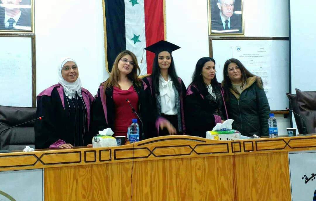 مناقشة علنية لرسالة الماجستير للطالبة ريما بسام نزيهه في كلية التربية